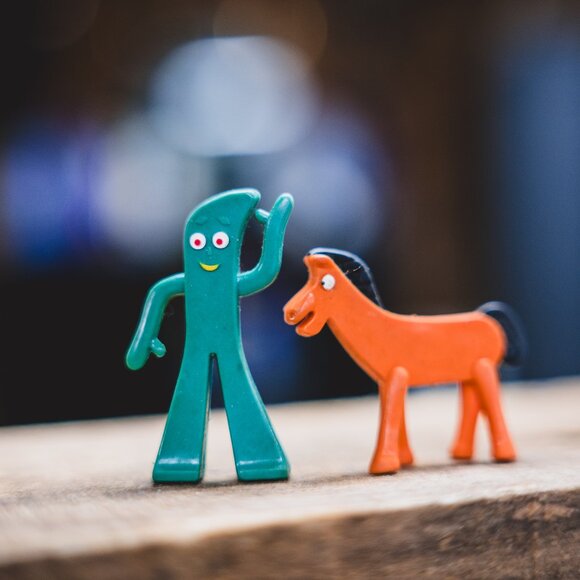 Other - Gumby & Pokey Bendable Figures + 1986 McDonald’s Kermit the Frog on Rollerskates